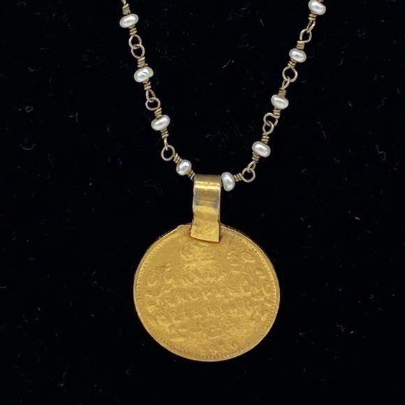 SOLD. Safia Day long wrap coin necklace - Picture 3 of 7
